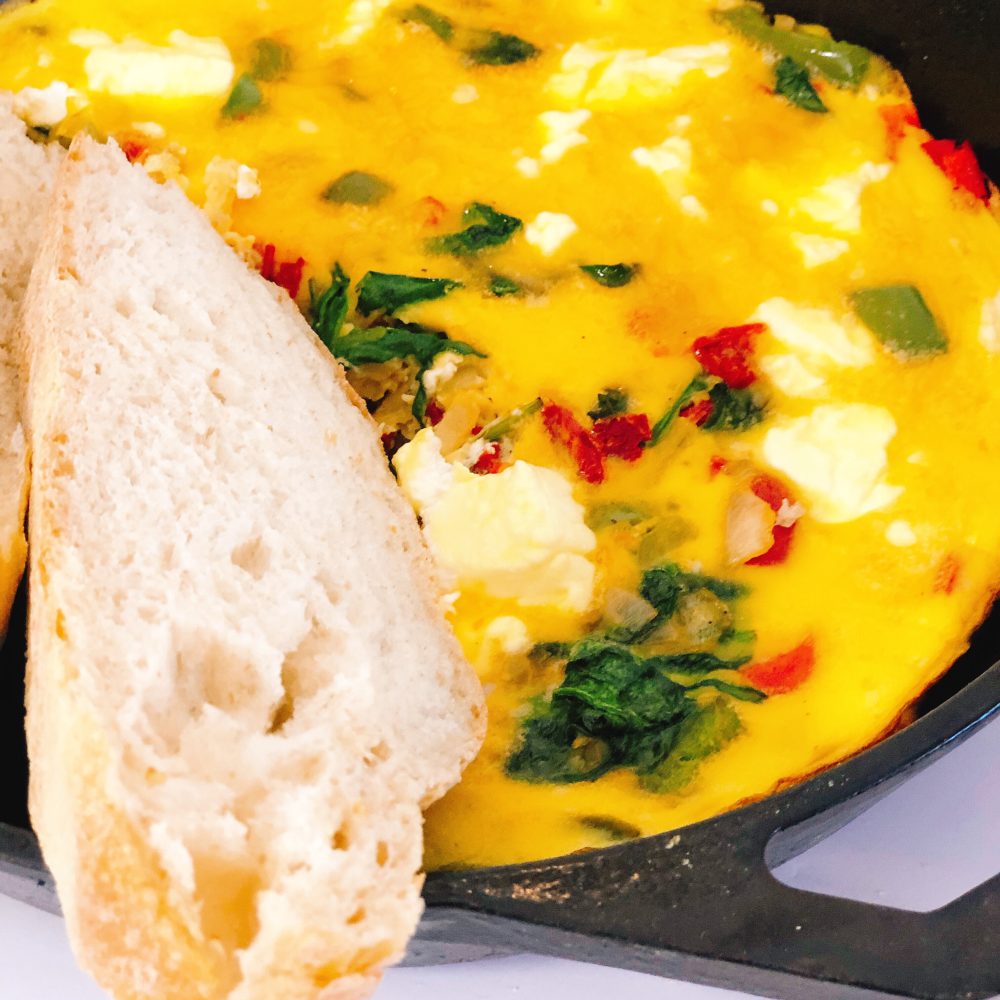 frittata is a cast iron pan