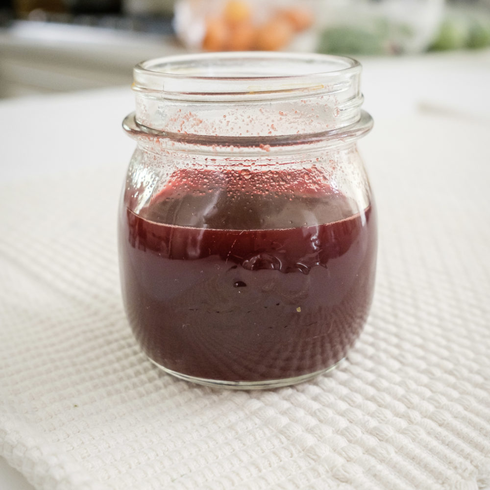 red food coloring in a jar