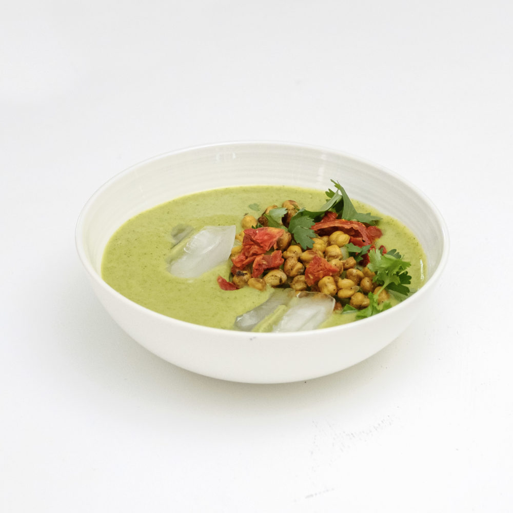 zucchini soup in a bowl