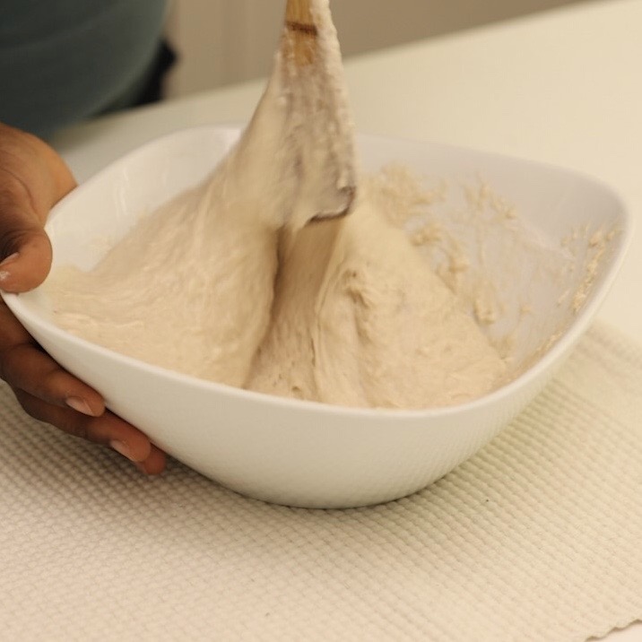 beignets dough in white bowl