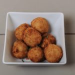 croquettes with sweet potatoes and cassava in white bowl