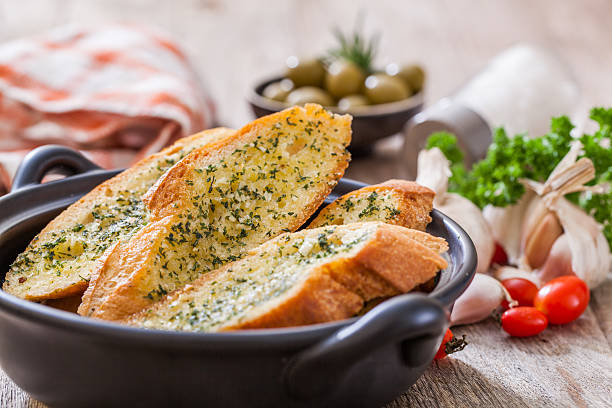 garlic bread in a bowl
