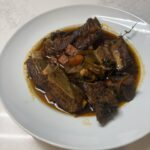 shorti ribs on a white plate