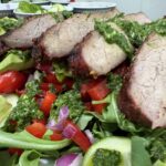 Chimichurri salad with steak